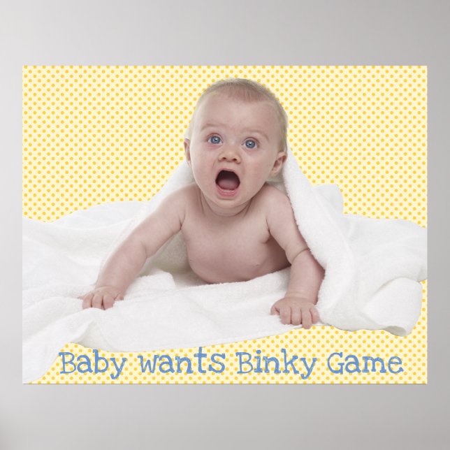 Pin the Pacifier on Baby Shower Game Poster (Front)