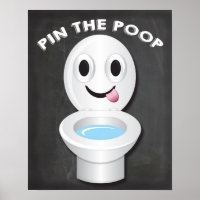 Pin the Poop on the Toilet Emoji Game
