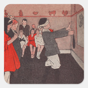 Pin the tail Donkey Square Sticker