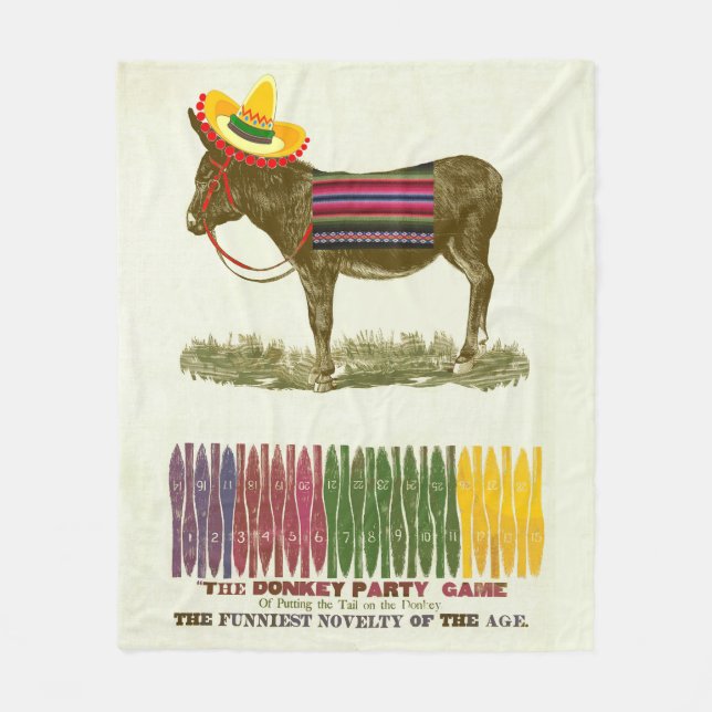 Pin the tail on the Donkey Fleece Blanket (Front)
