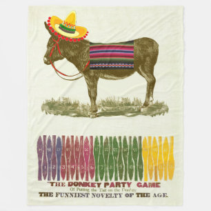 Pin the tail on the Donkey Fleece Blanket