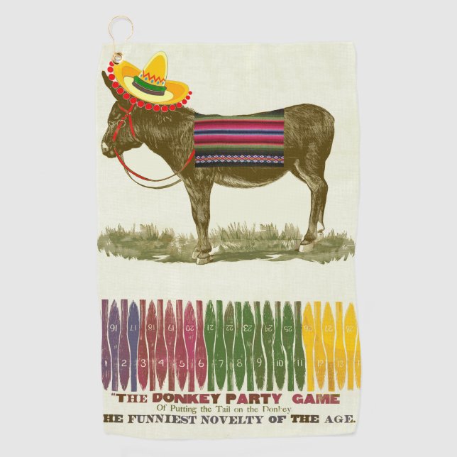 Pin the tail on the Donkey Golf Towel (Front)