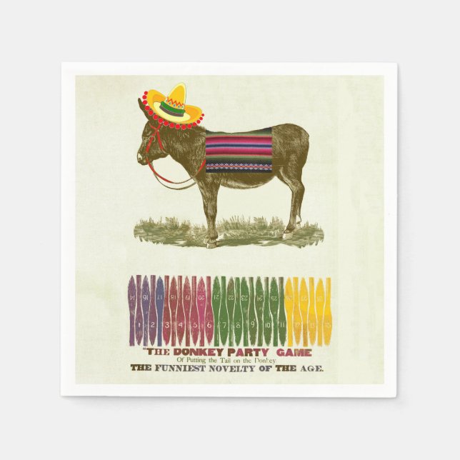 Pin the tail on the Donkey Napkin (Front)
