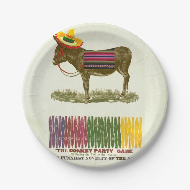 Pin the tail on the Donkey Paper Plate (Front)