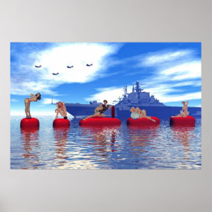 Pin-up and Glamour Girls with the Navy Poster
