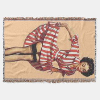 Pin Up Candy Striper Throws Throw Blanket