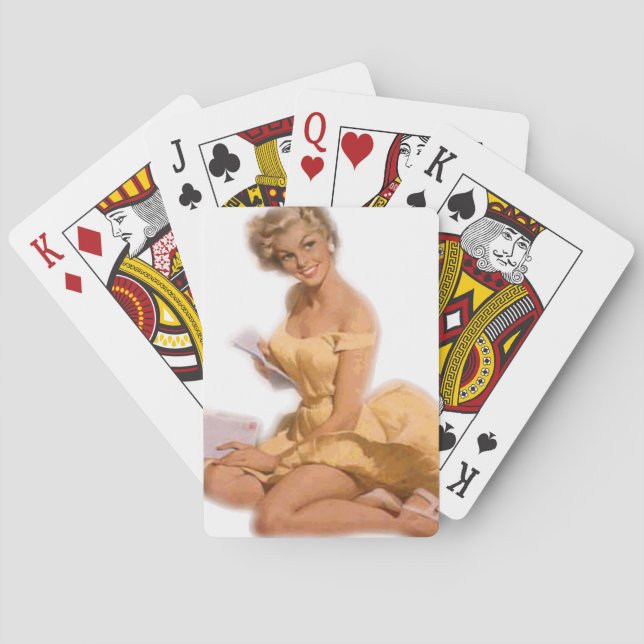 Pin Up Classie Blonde Playing Cards (Back)