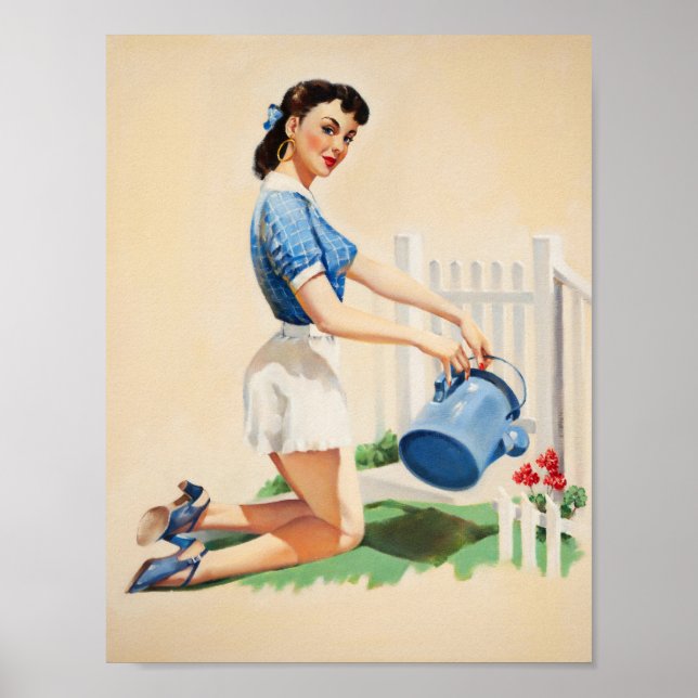 Pin-Up Gardening Art Poster (Front)