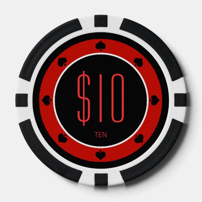 pin-up girl $10 poker chip (spades) (Front)