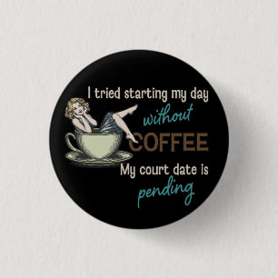 Pin-up Girl Coffee 3 Cm Round Badge