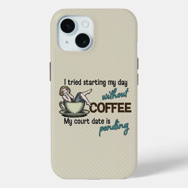 Pin-up Girl Coffee Addict  Case-Mate iPhone Case (Back)