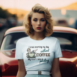 Pin-up Girl Coffee Addict T-Shirt