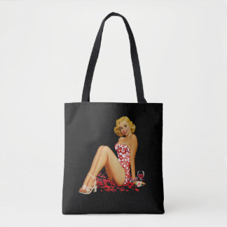 'Pin Up Girl' cute, sexy, black  Tote Bag