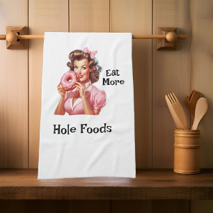 Pin-Up Girl Doughnut Tea Towel