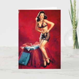 Pin-Up Girl Dressing Greeting Card