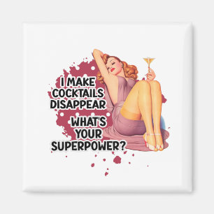 Pin-up Girl Drinking Retro Housewife Humour Magnet
