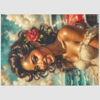 Pin Up Girl Paper | Vintage Beach Portrait