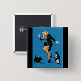 PIN UP GIRL PINBACK BUTTON 