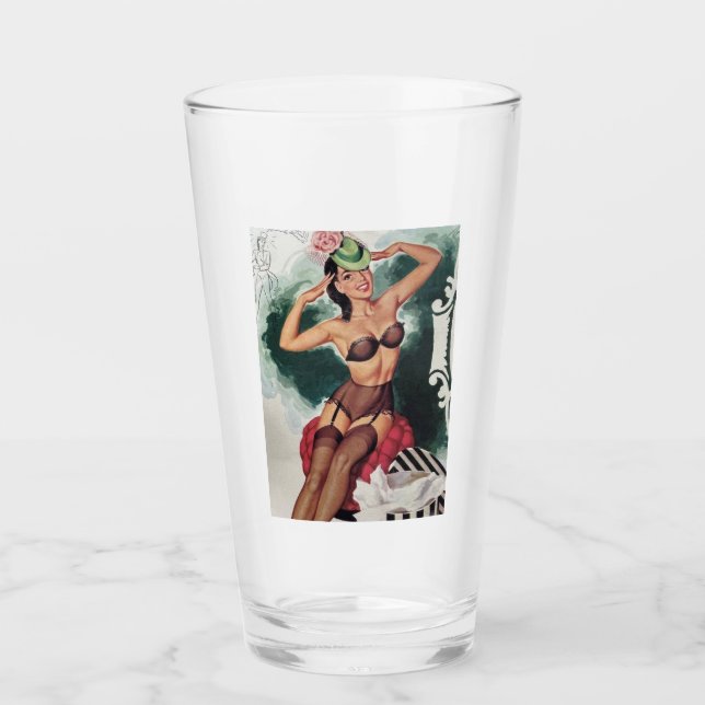PIN UP GIRL PINT GLASS (Front)