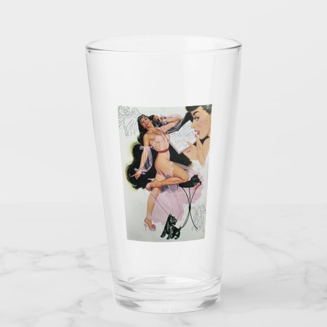 PIN UP GIRL PINT GLASS (Front)