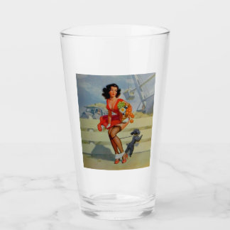 PIN UP GIRL PINT GLASS