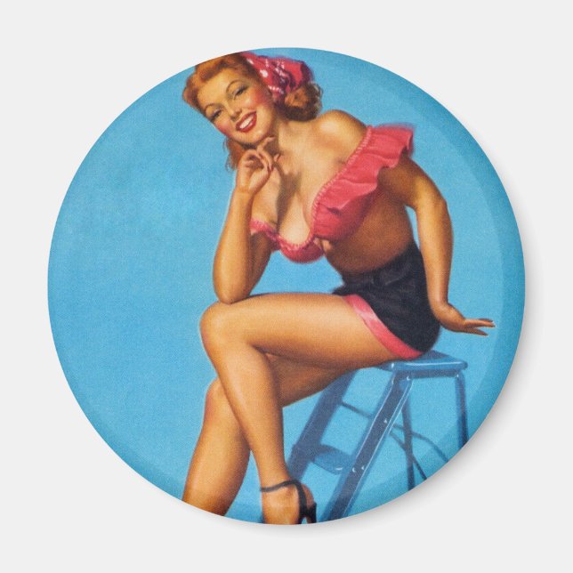 Pin Up Girl Refrigerator Magnet (Front)