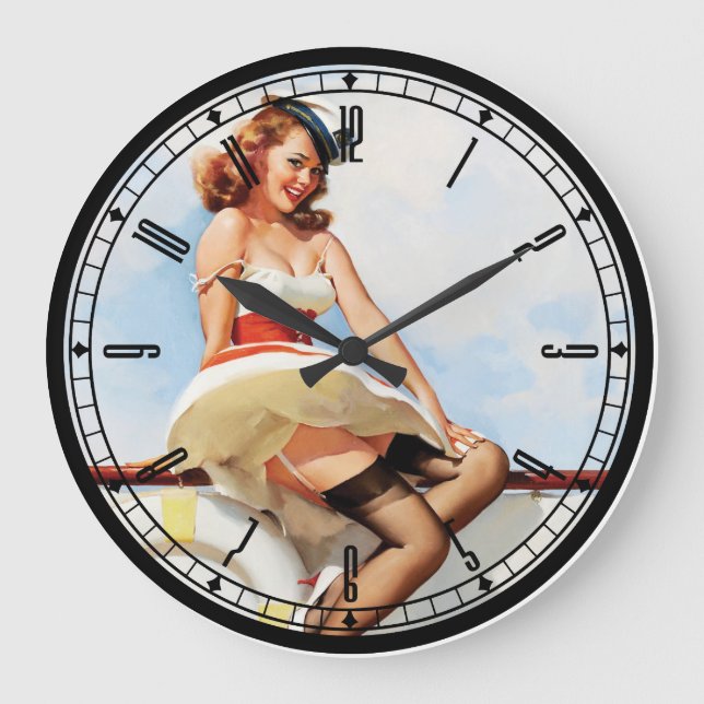 Pin-Up Girl Wall Clock (Front)