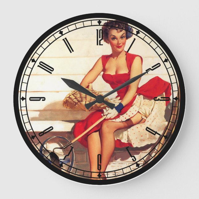 Pin-Up Girl Wall Clock (Front)