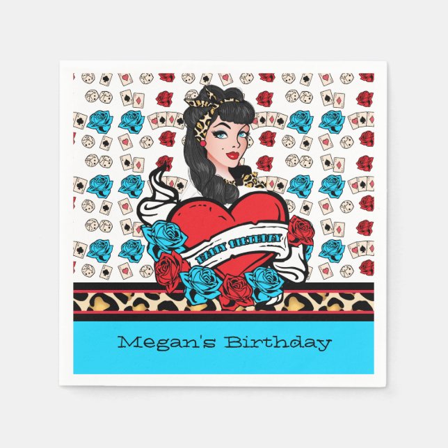 Pin-up, Rock-A-Billy Napkin (Front)