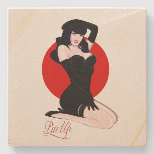 Pin up stone coaster