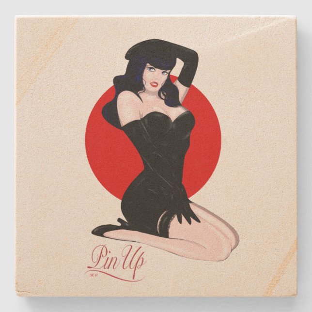 Pin up stone coaster (Front)