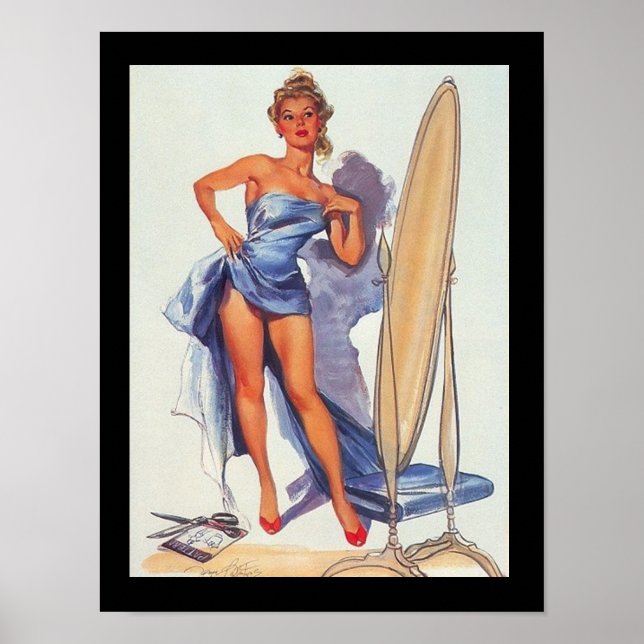 Pin-Up Surfing Girl Vintage poster (Front)