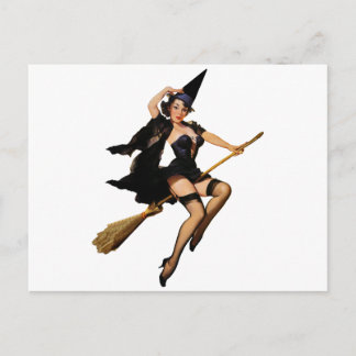 Pin-Up Witch Postcard