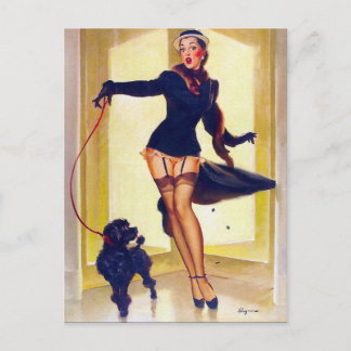 Pin-Up with Poodle Postcard