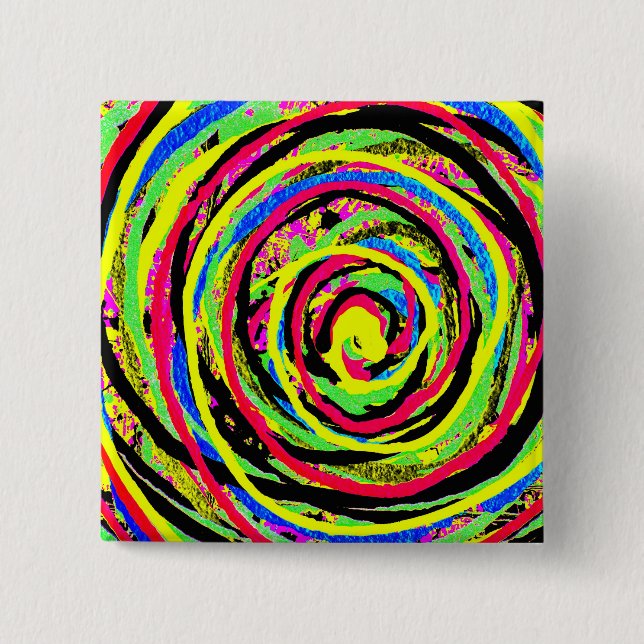 Pin with an image of my origial abstract painting. (Front)