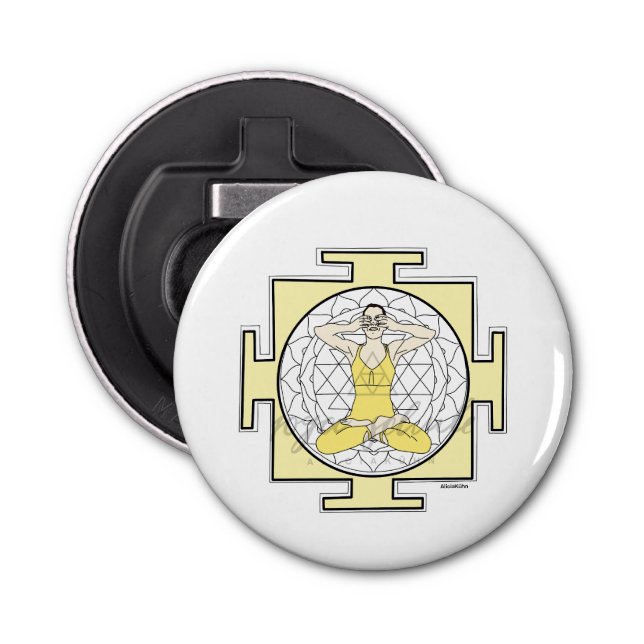 Pin with spiritual design  bottle opener (Front)