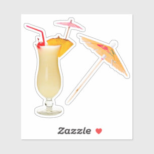 Pina Colada and Cocktail Umbrella Sticker