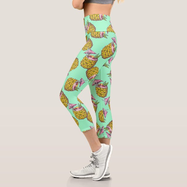Pina Colada Capri Leggings (Left)
