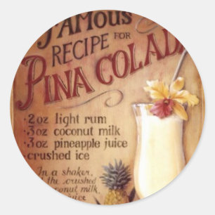 pina colada classic round sticker