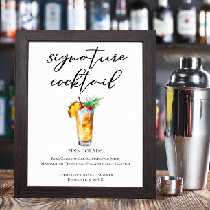 Piña Colada Coastal Bride's Signature Cocktail Poster