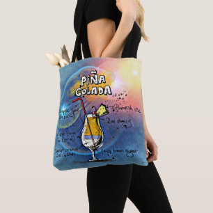 Pina Colada Cocktail (#5 of 12 Drink Recipe Sets) Tote Bag