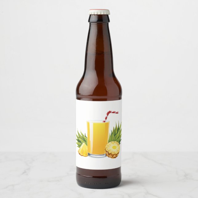 Pina Colada cocktail Beer Bottle Label (Front)