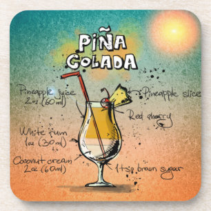 Pina Colada Cocktail Drink Coaster