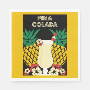 Piña Colada Cocktail Drink Napkin