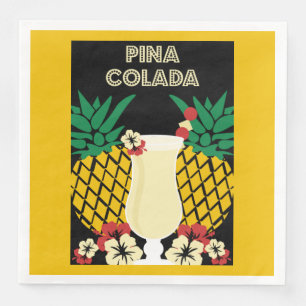 Piña Colada Cocktail Drink Napkin