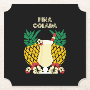Piña Colada Cocktail Drink Paper Coaster