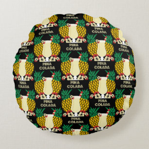 Piña Colada Cocktail Drink Round Cushion