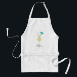 Piña Colada Cocktail Tropical Beach Personalised Standard Apron<br><div class="desc">This apron features a watercolor painting of a piña colada glass. Customise with your information and change any wording.</div>