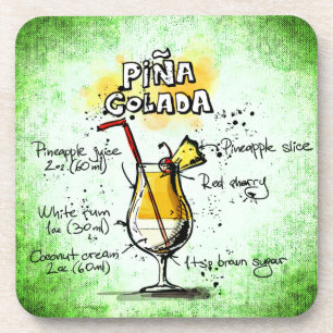 Pina Colada Drink Recipe Coaster