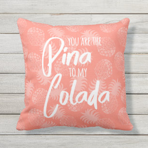Pina Colada Hawaiian Pineapple Coral Reversible Cushion